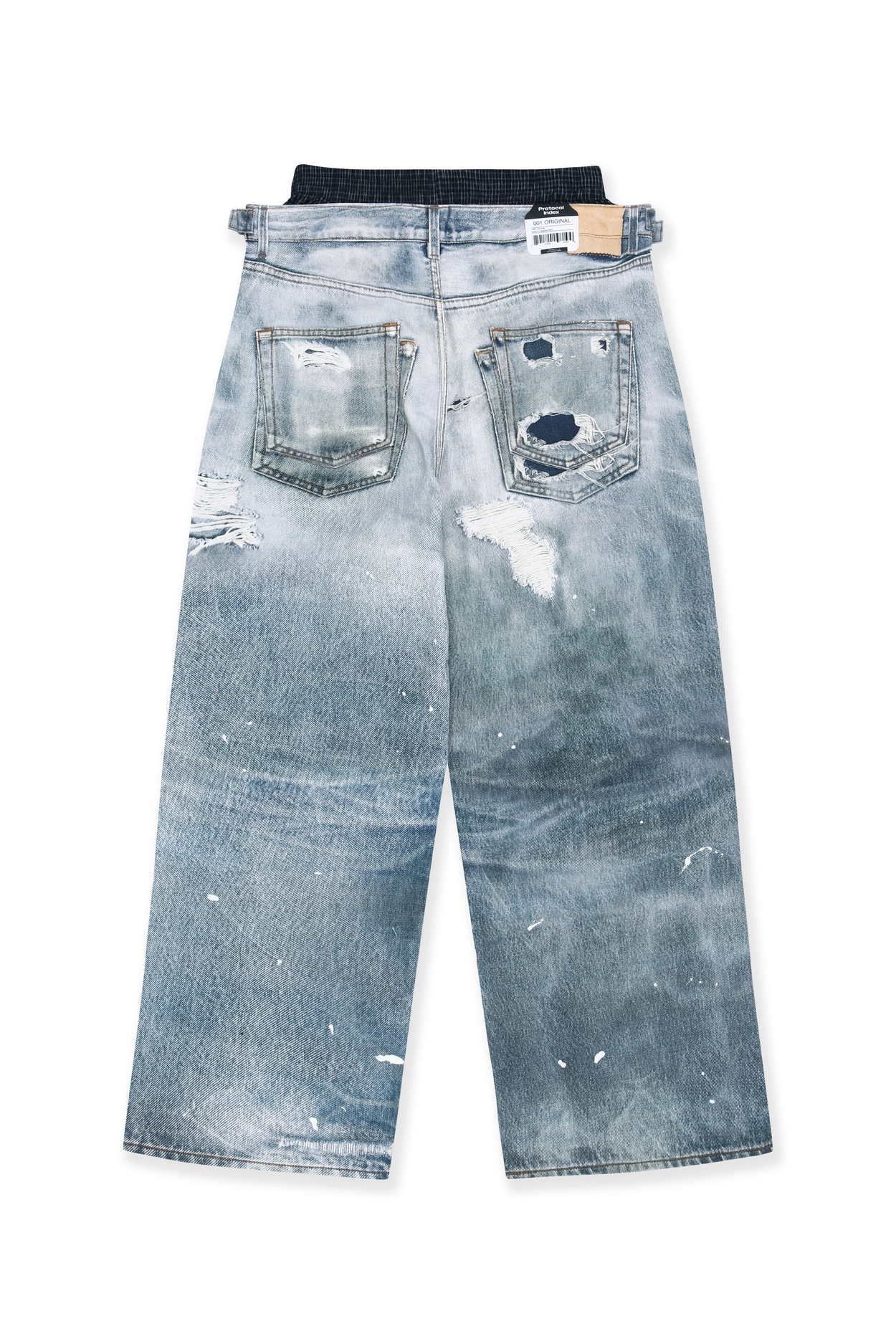 TROMPE-L'ŒIL LAYERED PANTS - BLUE : protocol-index