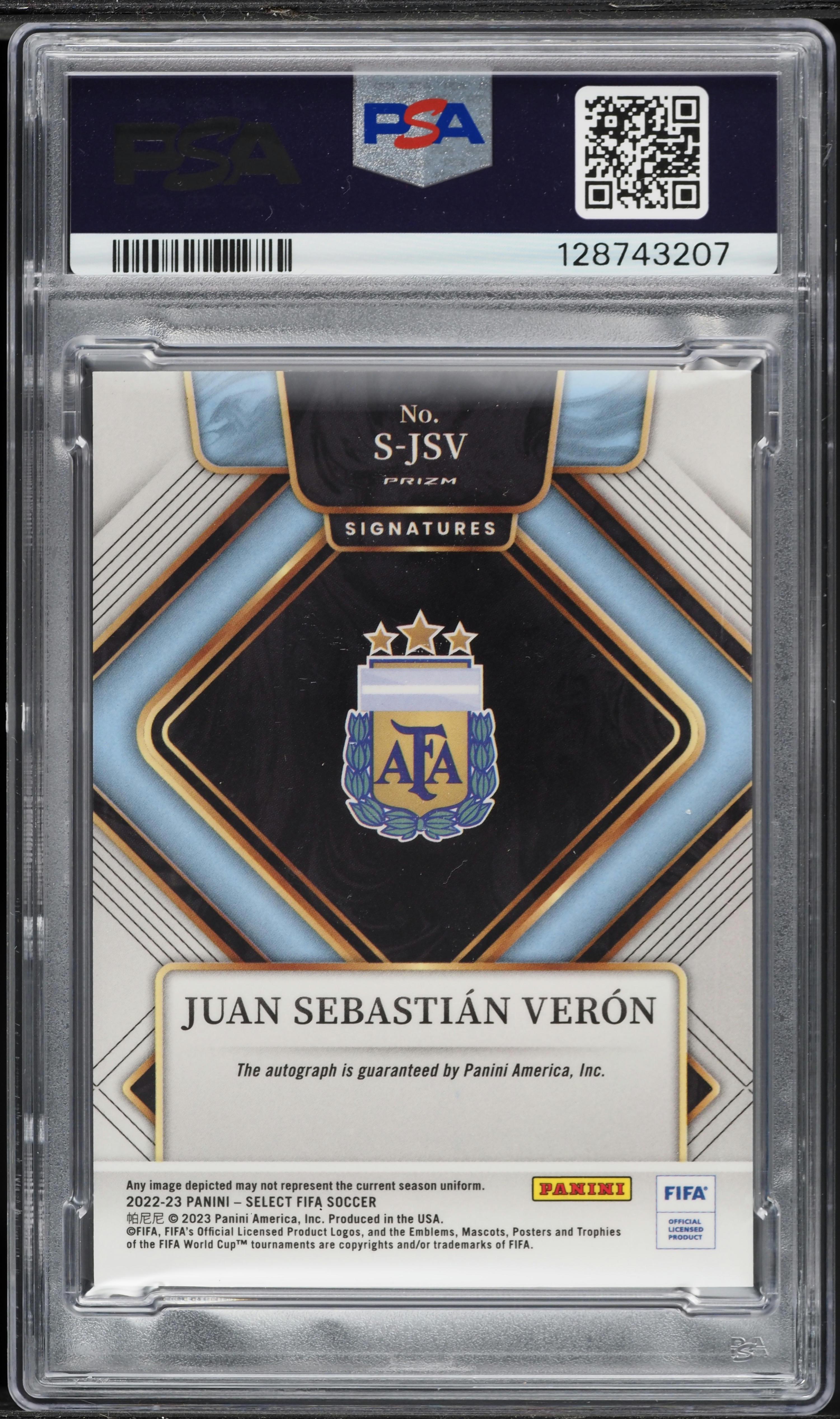 2022 Select FIFA Signatures Blue Pulsar Prizm Juan Sebastian Veron