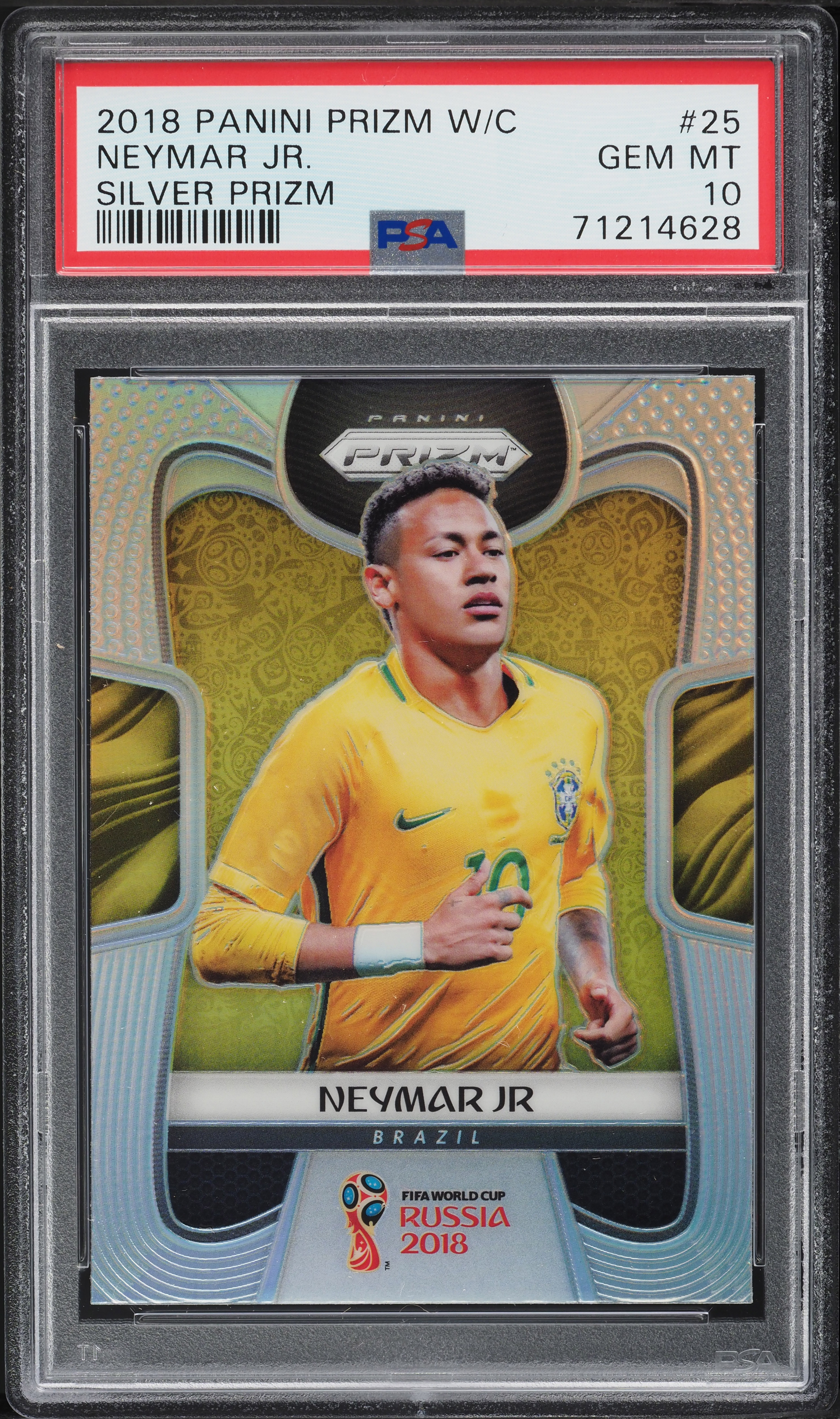 2018 Panini Prizm World Cup Silver Neymar Jr. #25 PSA 10 GEM MINT
