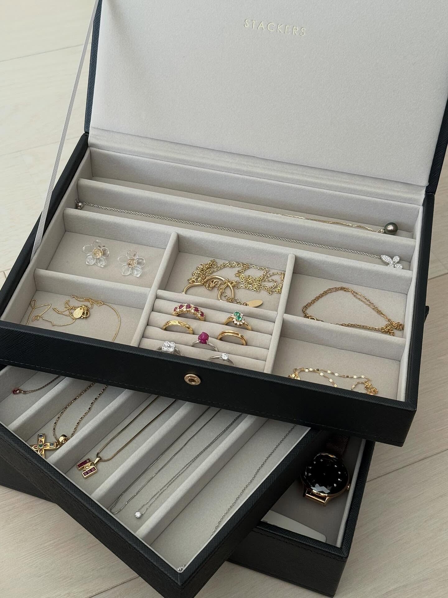 White Classic Jewellery Box Small Trinkets Layer – STACKERS LONDON