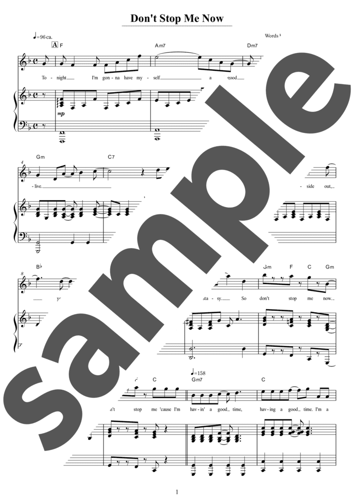 ピアノ楽譜】We Are The Champions / QUEEN（弾き語り / 中級）