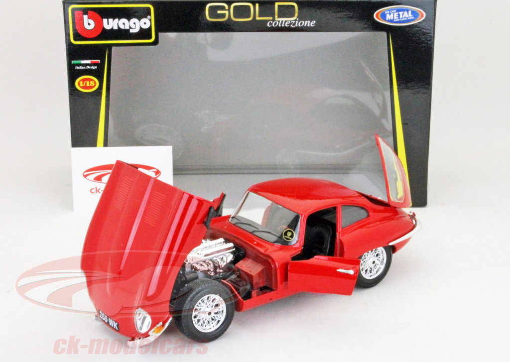 Bburago 1:18 Jaguar E-Type Coupe Year 1961 red 18-12044 model car