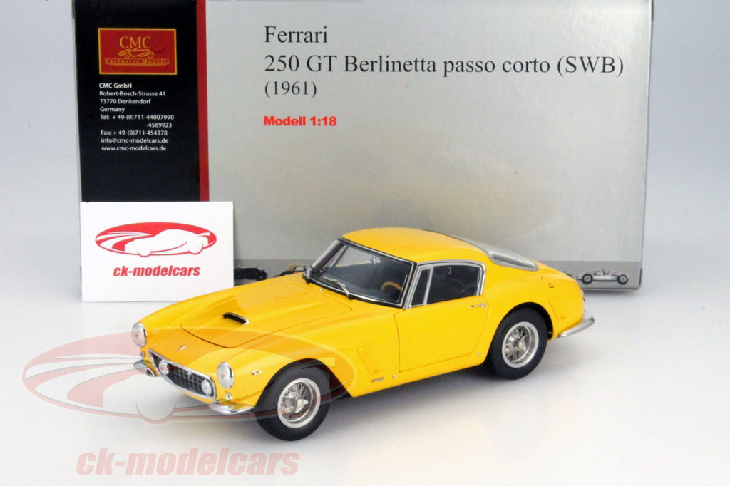 CMC 1:18 Ferrari 250 GT Berlinetta (SWB) Year 1961 yellow M-054