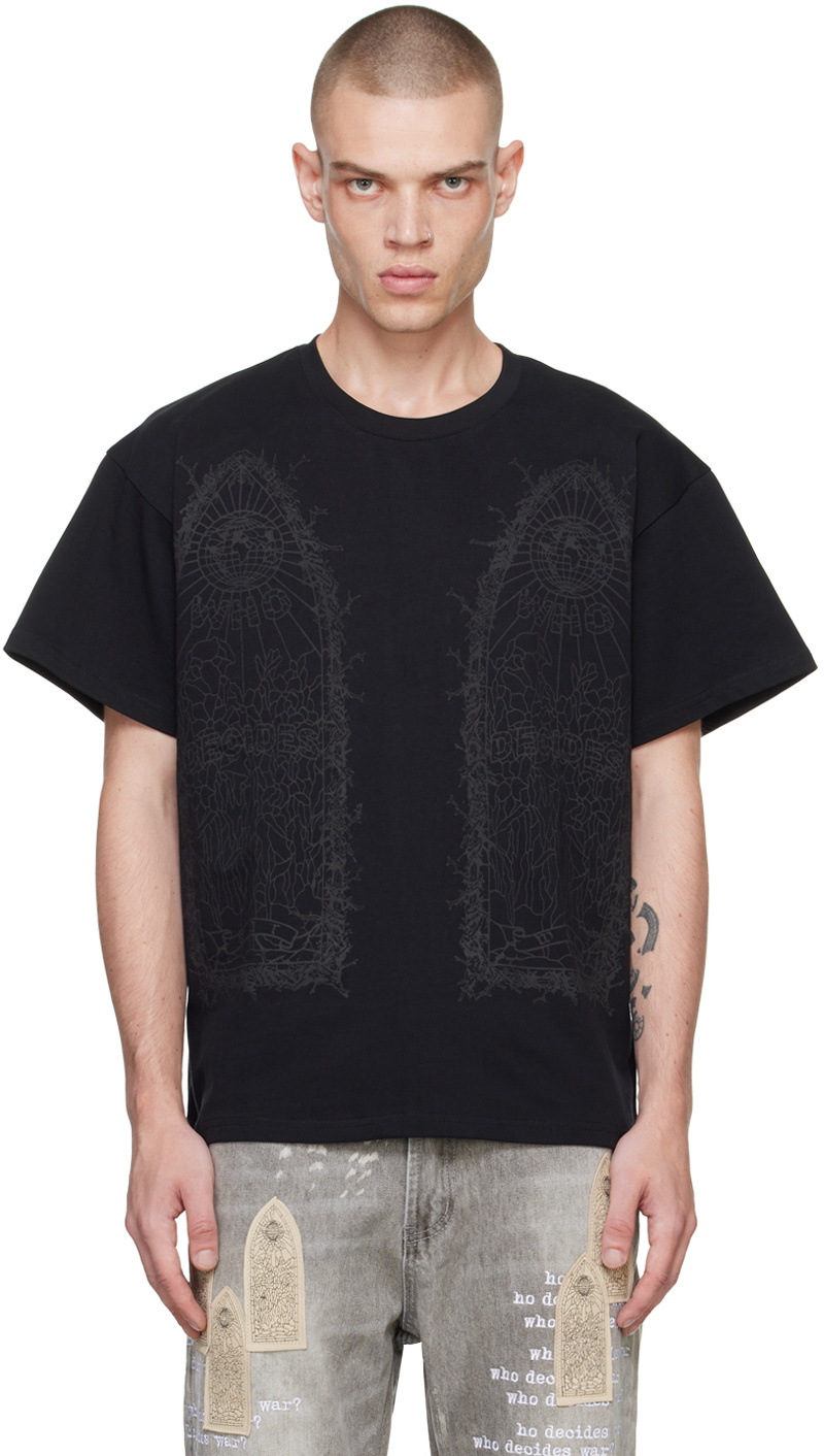 Who Decides War Black Thorned T-shirt WHO DECIDES WAR by Ev Bravado