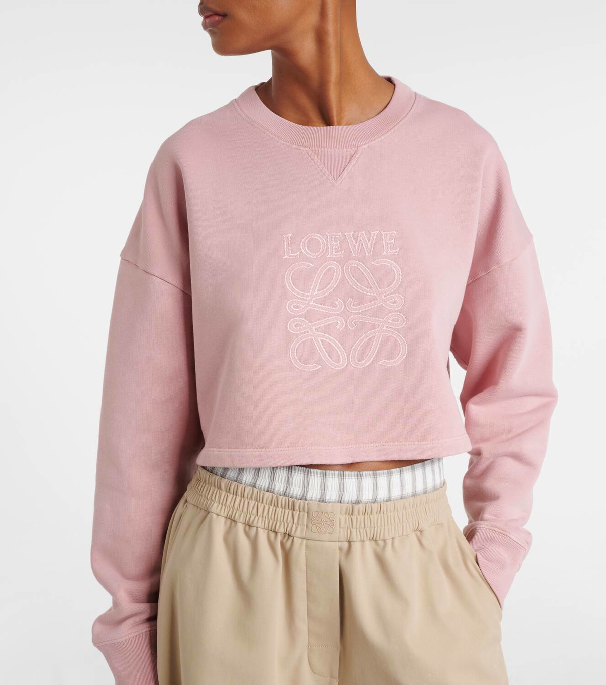 Loewe Anagram cropped cotton jersey sweatshirt Loewe
