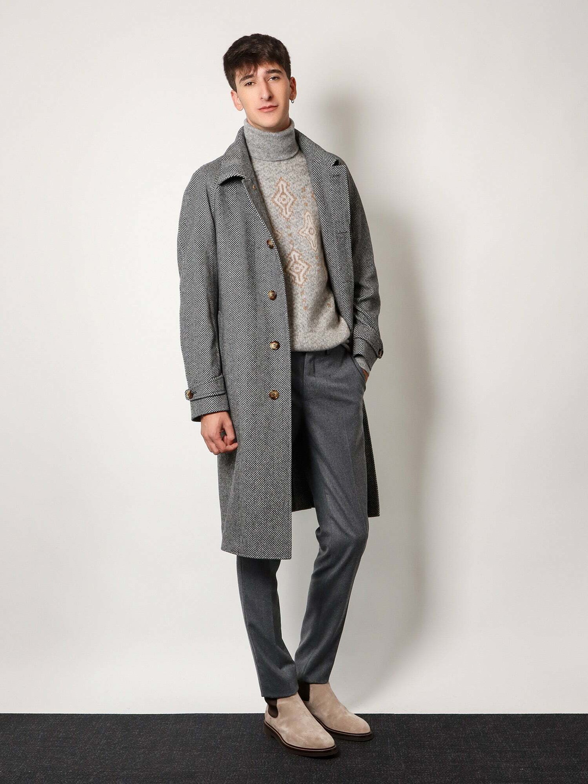 Brunello Cucinelli Coat Grey Mens Brunello Cucinelli