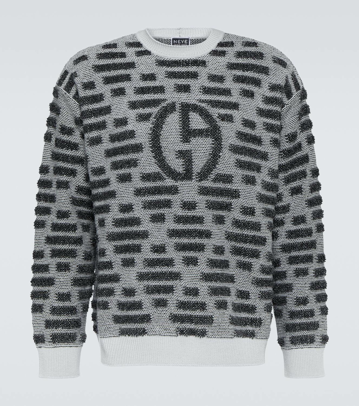 Giorgio Armani Logo intarsia virgin wool sweater Giorgio Armani