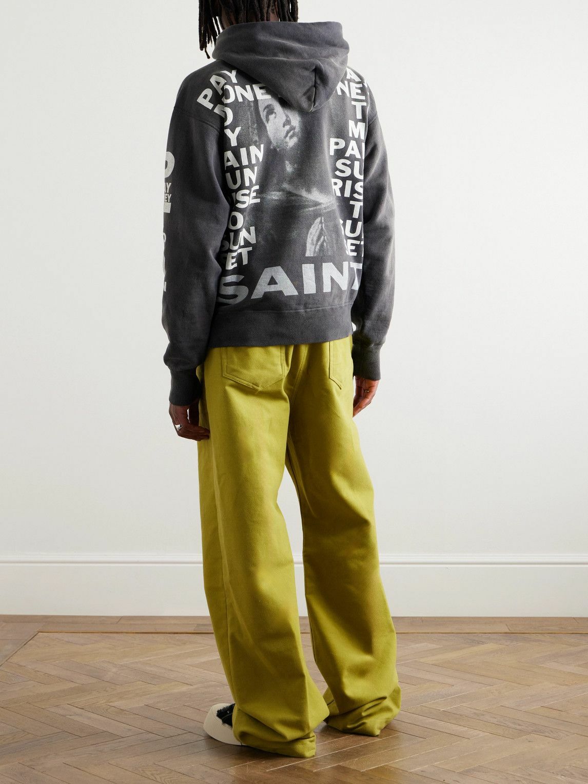 SAINT Mxxxxxx - Pay Money to My Pain Distressed Printed Cotton