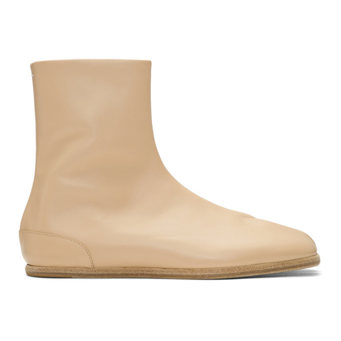 Maison Margiela Beige Flat Tabi Boots Maison Margiela