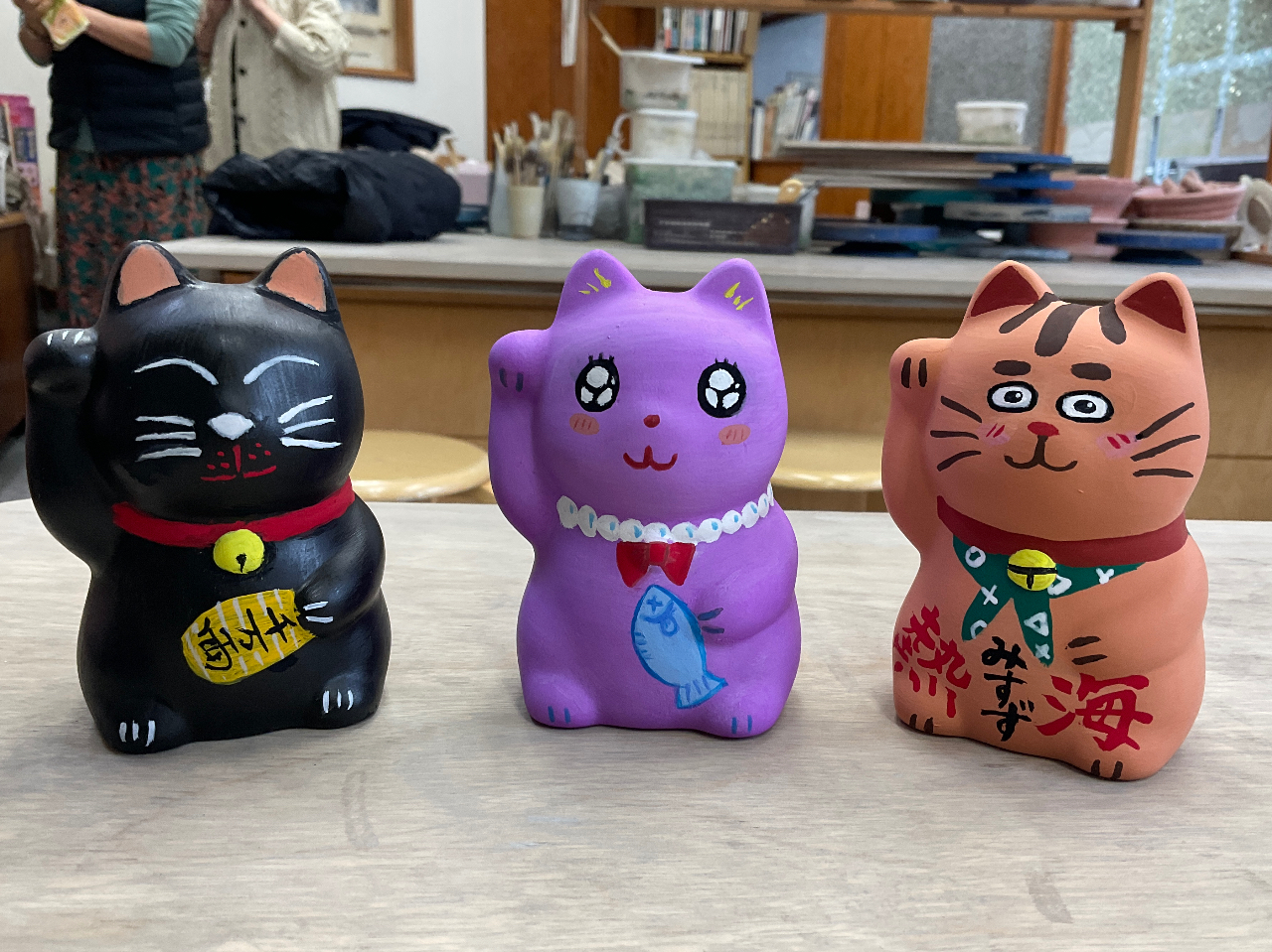 熱海駅徒歩5分・まねきねこ色付け体験】☆当日持ち帰りも可！☆旅の