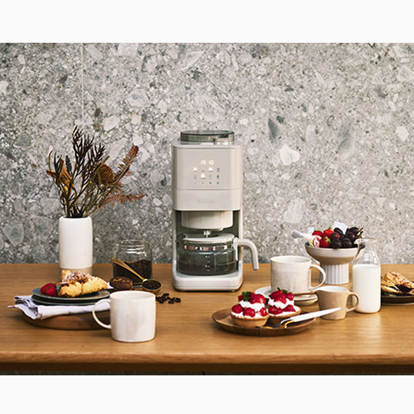 BRUNO コーン式ミル付き全自動コーヒーメーカー(グレージュ) BOE144