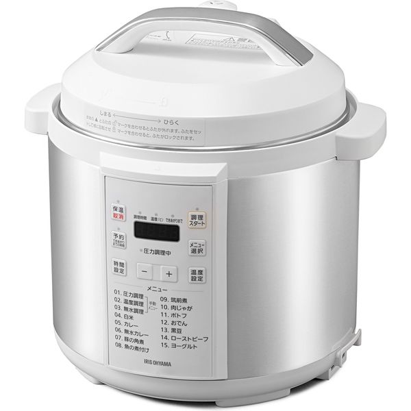 アイリスオーヤマ 電気圧力鍋 6.0L PC-EMA6-W ホワイト 1台（直送品