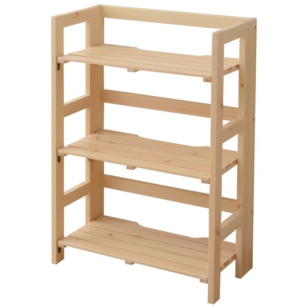 YAMAZEN（山善） 天然木パタパタラック3段 ナチュラル TNP-3（NA） 1台