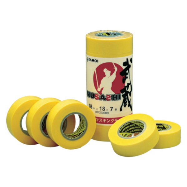 カモ井加工紙 和紙マスキングテープ 武蔵 幅24mm （5巻入） MUSASHIJAN