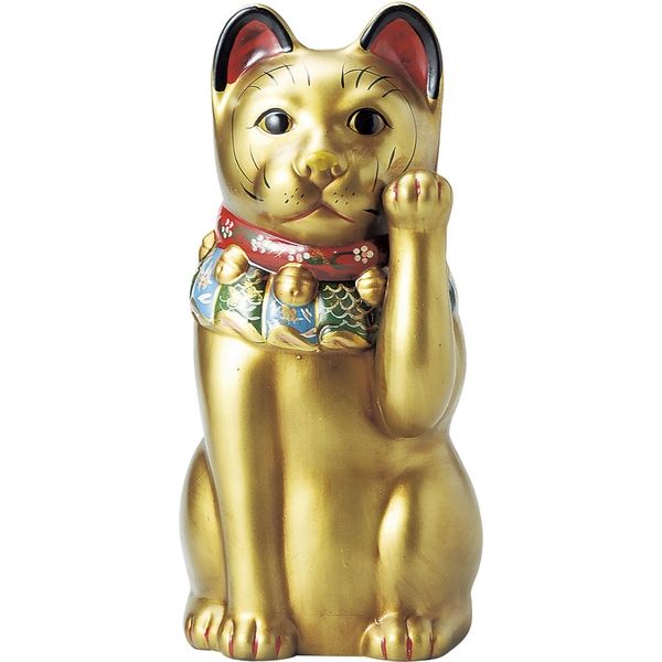 瀬戸焼 招き猫 古色大正猫12号（金） （1個入）（直送品） - アスクル