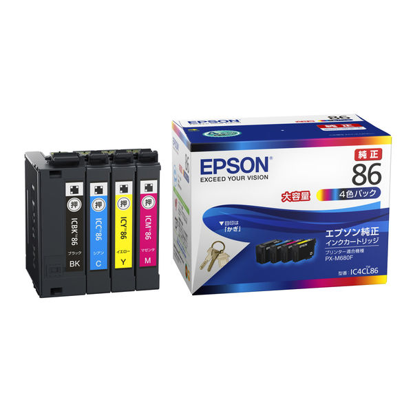 エプソン (EPSON) IC4CL86(かぎ) 純正インクカートリッジ 4色パック 1