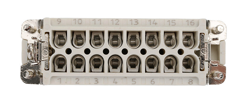 Female Insert: 16-pole, 16 amp, for ZIPport multi-wire housings