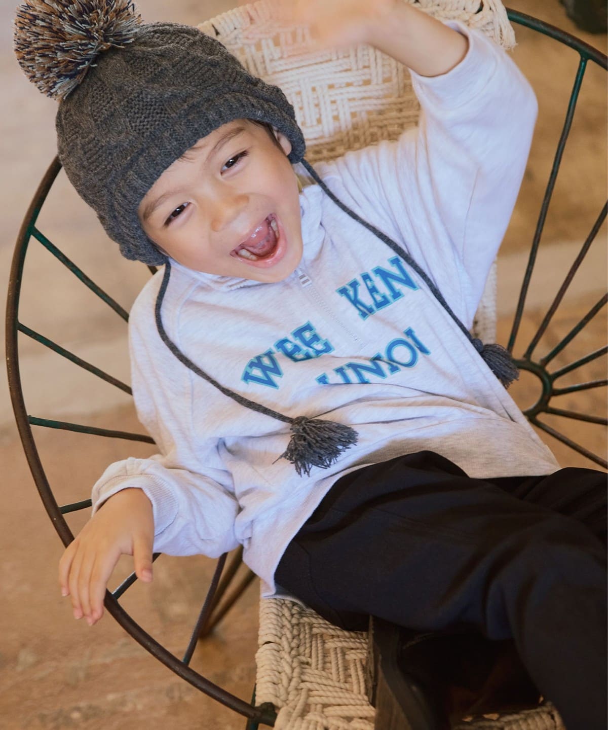 BEAMS mini（ビームス ミニ）ハーフジップ スウェット プルオーバー