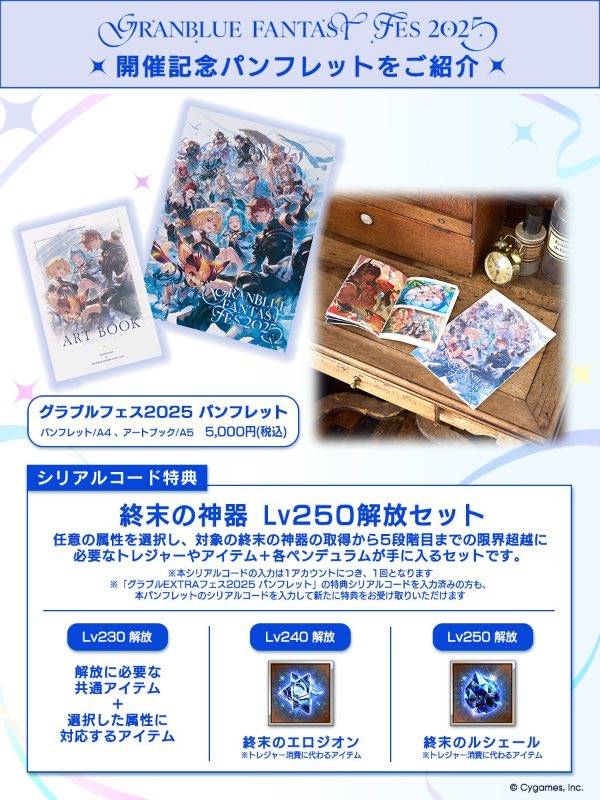 未開封 グラブルフェス2025 パンフレット シリアルコード付き