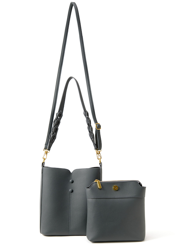 2Wayポーチ付きスクエアレザーショルダーバッグ[at1714] | レディース