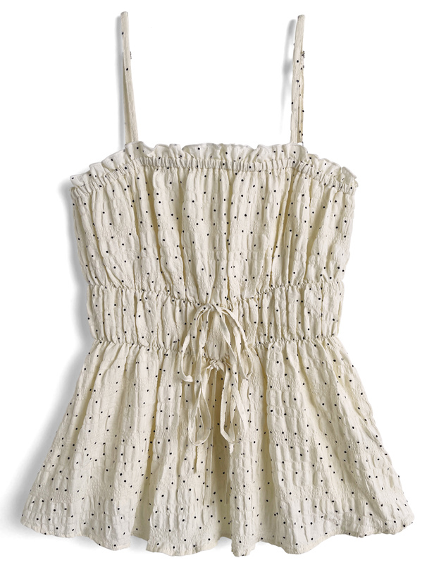 ドット柄フリルペプラムキャミソールトップス[dh1380] | レディース