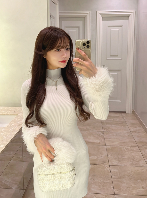 三上悠亜 ファースリーブニットミニワンピース[dr547a] | レディース