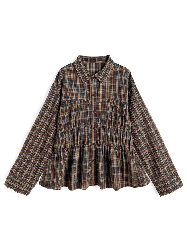 タータンチェック柄シャーリングシャツ[fo2245] | レディース