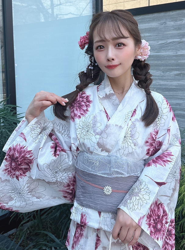 ダリア柄浴衣セット[tu1496] | レディースファッション通販のグレイル