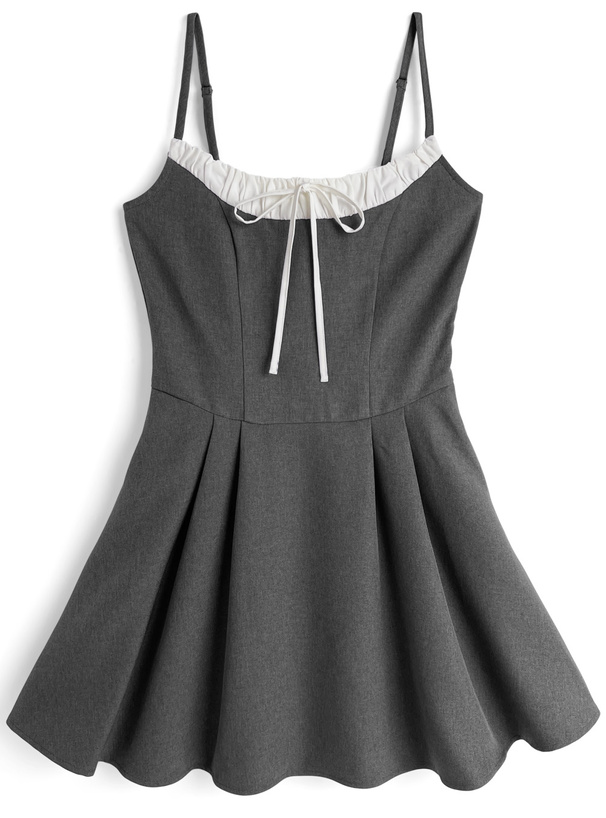 ギャザー切り替えフレアキャミミニワンピース[tu1787] | レディース