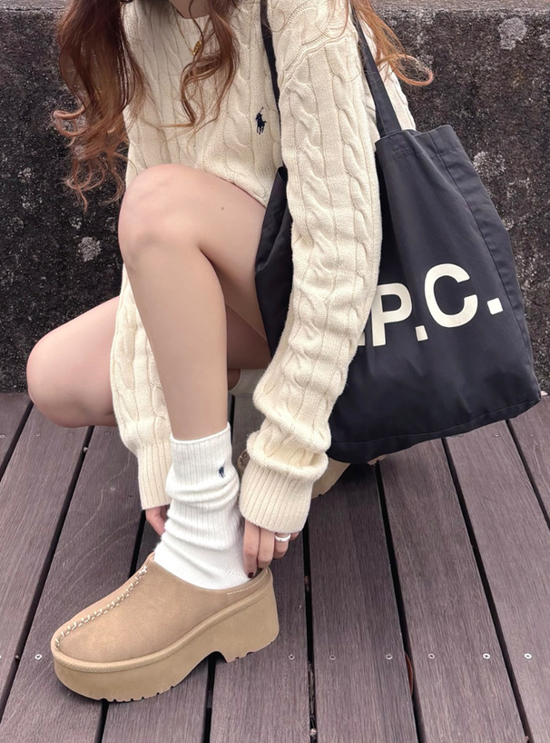 スエード厚底ムートンサボサンダル[zr1190] | レディースファッション