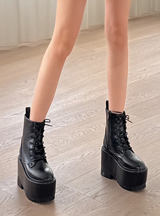 レースアップ厚底ブーツ[zr1240] | レディースファッション通販の