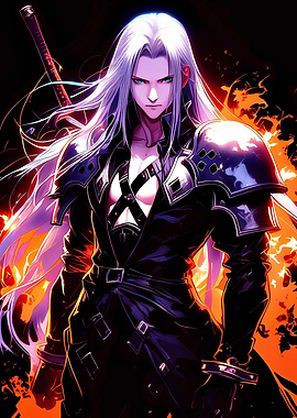Sephiroth Final Fantasy VII' Poster, picture, metal print, paint