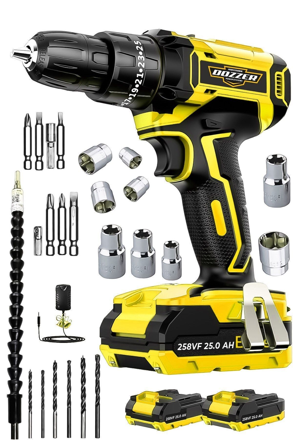 DOZZER Alman X8200 Yüksek Tork 27 Parça Setli Bakır Sargılı 2x