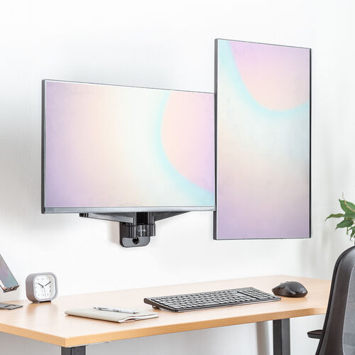 モニターアーム（デュアル・2画面・壁設置・ガス圧式・32インチ対応