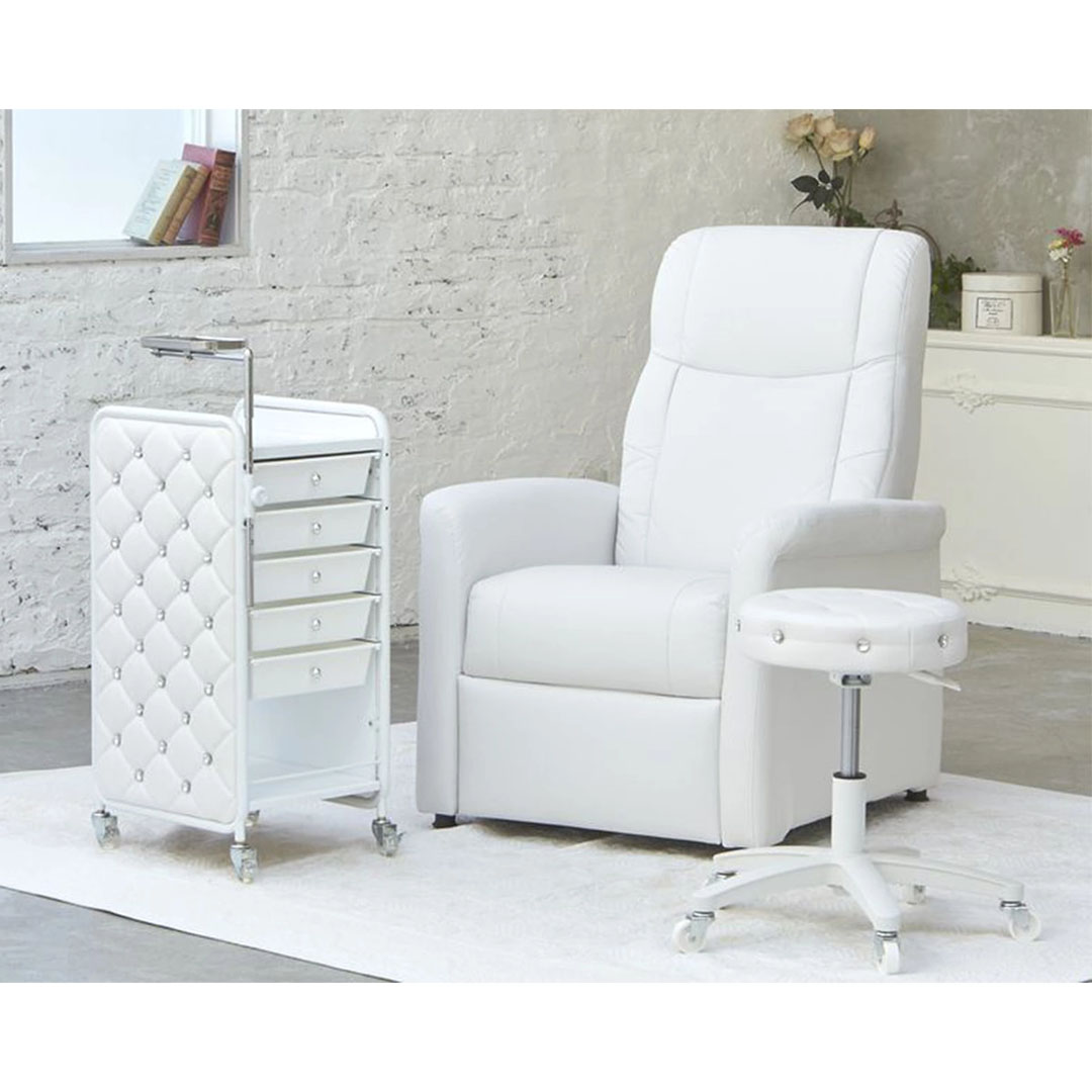 ラウンジチェアDX(ホワイト)｜まつげエクステ商材の松風