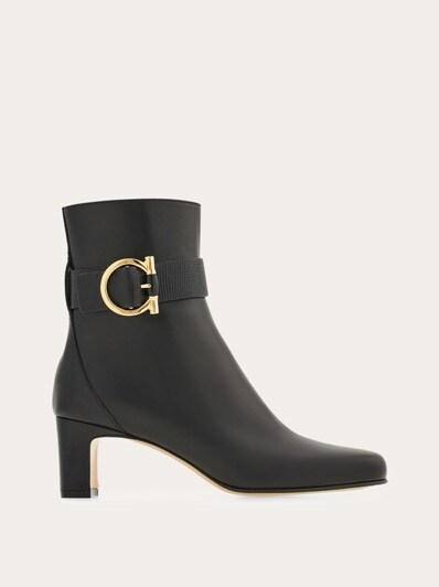 Gancini ornament mid heel ankle boot - Women | Ferragamo
