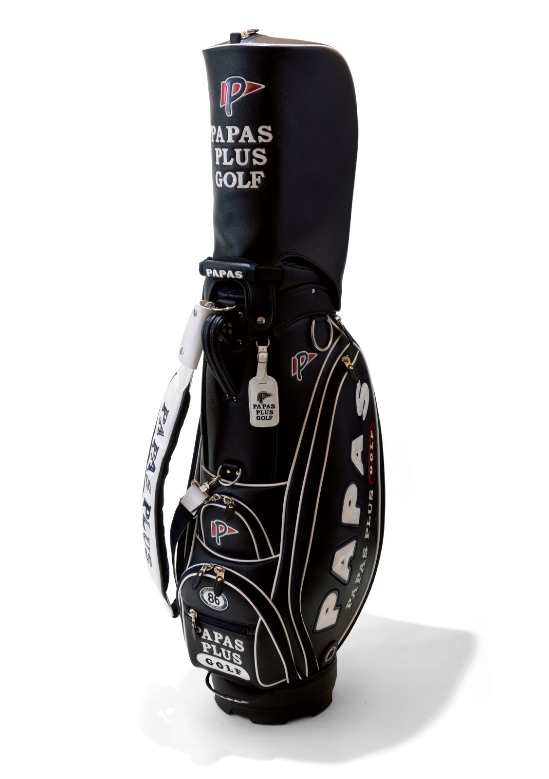 w1様PAPAS PLUS golf ゴルフバッグ ホワイト パパスプラスゴルフ PAPAS