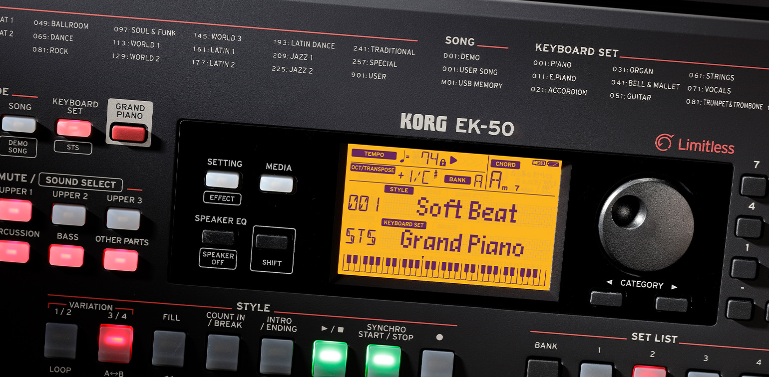 EK-50 Limitless - ENTERTAINER KEYBOARD | KORG (USA)