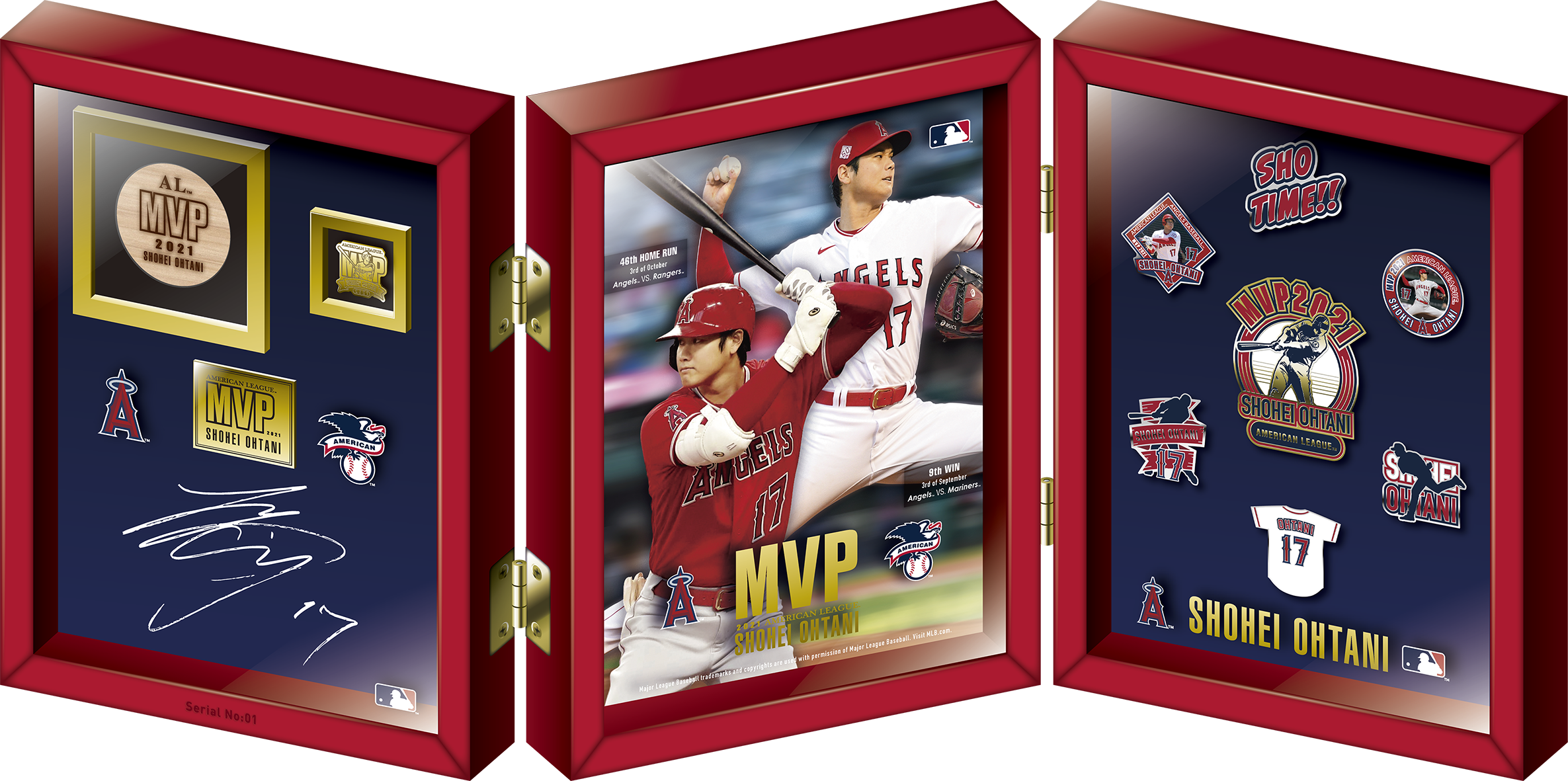 大谷翔平選手直筆サイン入り！2021 AL MVP獲得記念「純金プレート入り