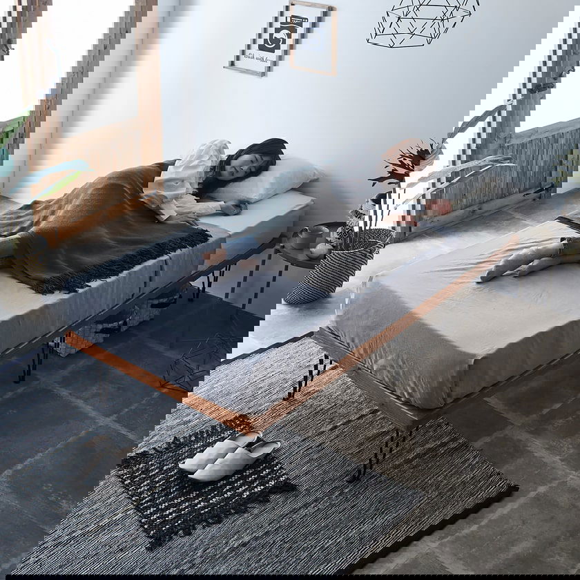 バノン すのこベッド ヘッドレスベッド アイアン脚 シングル シングル