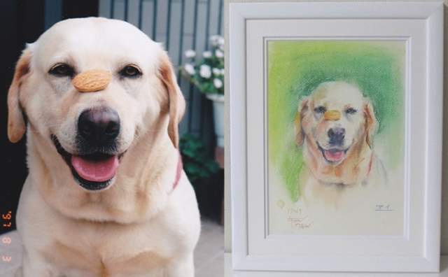 ペットの肖像画 パステル画（八切判）オーダーメイド | iichi 日々の