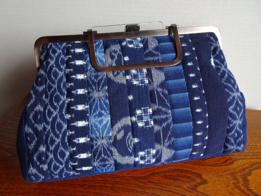 手織り久留米絣：パッチワークのクラッチバッグ（B-3） | iichi 日々