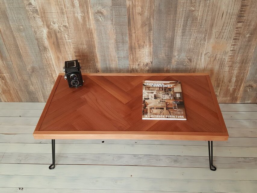 ヘリンボーンローテーブル(折りたたみ） | iichi 日々の暮らしを