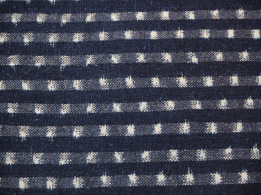 kh0030c 味わいたーっぷり雪ん子絣文様木綿ハギレ90cm☆古布・古裂 /筒