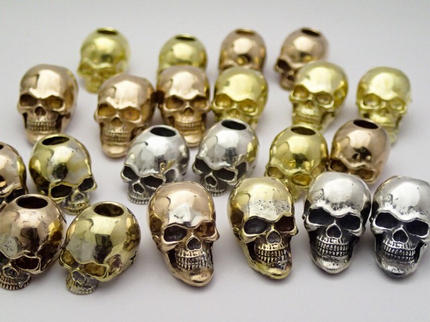 スカル ドクロ ビーズ コードエンド ループエンド スカルビーズ