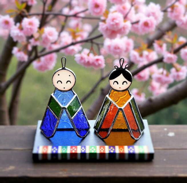 手のり雛 「おひなさま」 ステンドグラス 置物 | iichi 日々の暮らしを