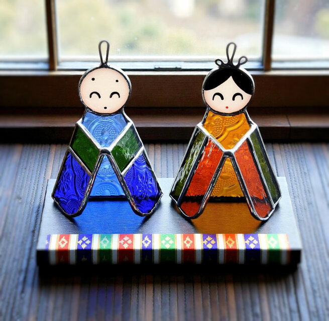 手のり雛 「おひなさま」 ステンドグラス 置物 | iichi 日々の暮らしを