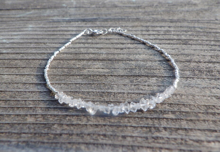 sv925*Harkimer & Karen Silver Dainty Bracelet 氷粒のカレンシルバー