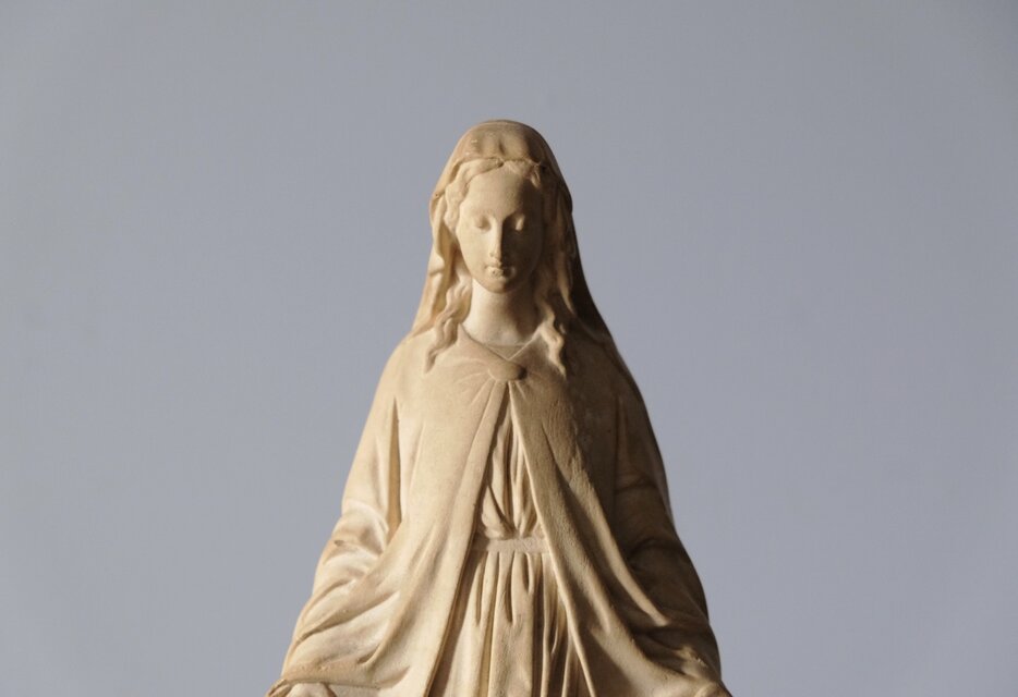 聖母マリア像 石膏 h34cm フランス アンティーク ヴィンテージ 0501537