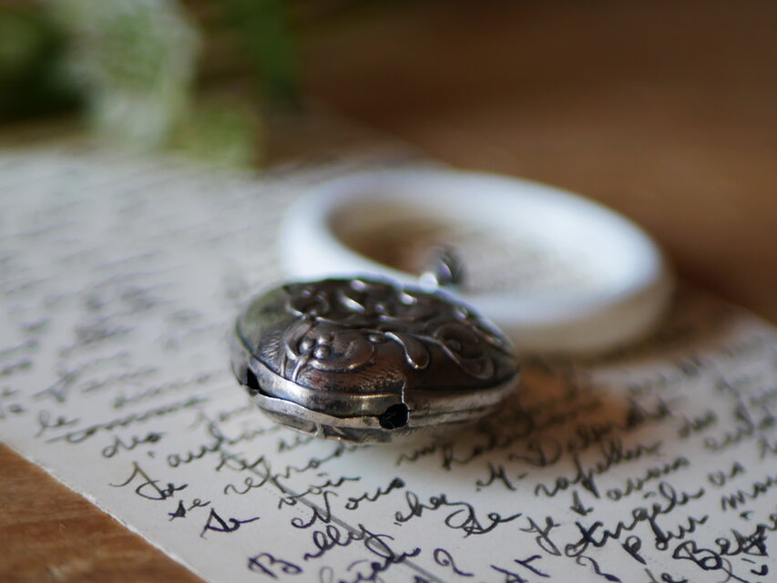 純銀 ヤドリギ ベビーラトル 宿り木 フランスアンティーク